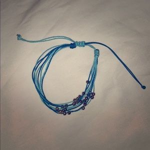 Adjustable, blue bracelet
